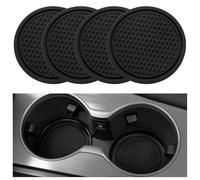 CHANGNIANFA 4 Pcs Car Coasters for Audi A3 Sportback 3 (III) 8V I 2013-2020 -, Car Coasters for Cup Holders Silicone Bling Crystal Rhinestone Non-slip Car Cup Holders Hot Drinks Car Coasters,Black