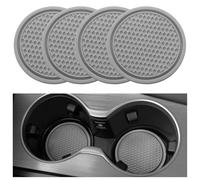CHANGNIANFA 4 Pcs Car Coasters for Ford B-Max B232 I 2012-2017 -, Car Coasters for Cup Holders Silicone Bling Crystal Rhinestone Non-slip Car Cup Holders Hot Drinks Car Coasters,Grey