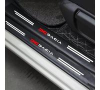 CHANGNIANFA 4 Pcs Car Door Sill Protector for DACIA Duster Sandero Spring Logan, Threshold Scuff Plate Carbon Fiber Stickers Welcome Pedal Protector Cover Styling Accessories