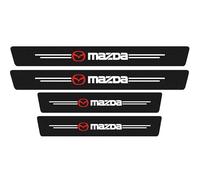 CHANGNIANFA 4 Pcs Car Door Sill Protector for MAZDA 3 III (Bj. 2013-2018), Threshold Scuff Plate Carbon Fiber Stickers Welcome Pedal Protector Cover Styling Accessories,Red