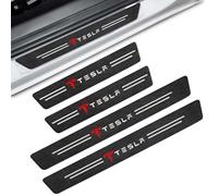 CHANGNIANFA 4 Pcs Door Entry Guards Sill Scuff for TESLA MODEL Y 2020-2024, Car Sill Protectors Sticker Carbon Fiber Welcome Pedal Protector Cover