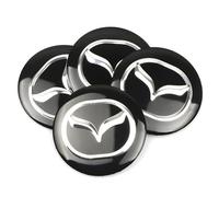 CHANGNIANFA 4 Pcs Wheel Center Cap Sticker for Mazda 2 III(DJ) 2019-2022, 60mm Badge Emblem Decal Hub Center Cap Stickers Waterproof Dustproof Exterior Accessories
