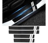 CHANGNIANFA 4pcs Car Door Sill Protector for Fiat 500L Living/Wagon 2013-2018, Welcome Pedal Scuff Guard Non-Slip Auto Styling Decoration Accessory Carbon Fiber Threshold Scuff Plate,4Pcs