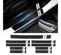CHANGNIANFA 4pcs Car Door Sill Protector for Fiat Fullback Cross (ab Bj.08/2017) -, Welcome Pedal Scuff Guard Non-Slip Auto Styling Decoration Accessory Carbon Fiber Threshold Scuff Plate,9Pcs
