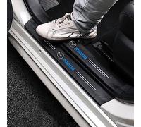 CHANGNIANFA 4pcs Car Door Sill Protector for Mazda 2 Hybrid 2024 2025, Threshold Scuff Plate Carbon Fiber Stickers Styling Accessories Welcome Pedal Protector Cover,Blue