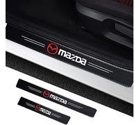 CHANGNIANFA 4pcs Car Door Sill Protector for Mazda 2 Hybrid 2024 2025, Threshold Scuff Plate Carbon Fiber Stickers Styling Accessories Welcome Pedal Protector Cover,Red_White