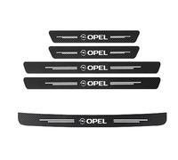 CHANGNIANFA 5 Pcs Carbon Fiber Stickers Door Sill for Opel Mokka X A J13 I 2016-2019 -, Anti-Scratch Car Door Edge Guards Stickers Car Kick Plates Accessories