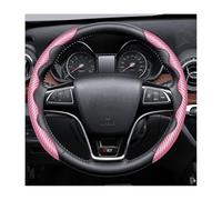 CHANGNIANFA Carbon Fiber Anti-Skid Segmented Car Steering Wheel Protector for Toyota RAV4 4 (IV) A4 I 2013-2018, Protective Wrap Car Interior Decor Accessories,Pink