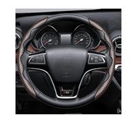 CHANGNIANFA Carbon Fiber Anti-Skid Segmented Car Steering Wheel Protector for Vauxhall Agila B 2007-2014, Protective Wrap Car Interior Decor Accessories,Kaffee