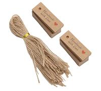 Changor 100Pcs Durable Kraft Paper Gift Tags with Twine for Wedding Party Favors, Retro Clothing Price Tags, 2" X 0.8" Gift Bag for Scrapbooks