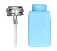 Changor 200ML Alcohol Dispenser, Anti-Static Solvent Dispenser Push Down Dispenser Bottle with Stainless Steel Cover for Laboratory(Blue)