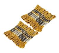 Changor 24Pcs Metallic Embroidery Thread Set for Cross-Stitch Lovers and Craft Enthusiasts, Cotton Skeins, 8m Each, Glossy Gold Braided Floss