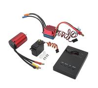 Changor 3800KV Brushless Motor S35A ESC Combo with 2.2kg Metal Gear Servo Programming Card for 1/14 1/16 RC Car Aluminum Alloy Red