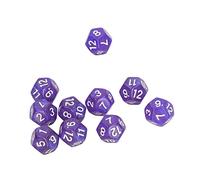 Changor 40pcs 12 Sided Polyhedral Dice Set for Game Teaching, Durable Plastic Game Dice for Board Games and Digital Teaching Scenes (Purple)