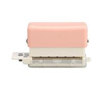 Changor 6 Hole Portable Paper Puncher Efficient Desktop Punch for A5/B5/A4 Flipbook Handbook DIY Users ABS Material (Pink)