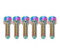 Changor 6pcs Alloy Bike Stem Fixing Screws Durable and Waterproof for Mountain and Road Bikes M5x18mm Dazzling Color