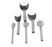 Changor 6PCS Leather Craft Half Round Punch Belt End Cutter Set Leather Sewing Tools for Wallet Card Case Belt Watchband Handbag Leatherworking Silver 15mm to 40mm
