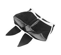 Changor Anti Breathable Horse Fly Mask with Ears for Horse Face Draft, Knitted Fabric Fly Mask Suitable for Long Term Wear (Hook and Loop, Large Black)