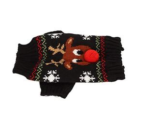 Changor Christmas Sweaters for Dogs, Warm, Cozy Snow Sweaters for Small and Medium Dogs, for Parties or Everyday Life (Black)