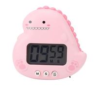 Changor Cute Dinosaur Kids Timer, Dinosaur Timer for Kids Kids Dinosaur Timer with Large LCD Display, Loud Alarm Magnetic Back Count Up Down for Classroom Home Cooking Study (Pink)
