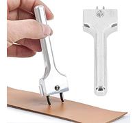 Changor Fork Puncher, Adjustable Spacing Magnetic Button Installation Tool, Stainless Steel Leather Craft Tool with Ergonomic Design, for Punching Holes Easily and Efficiently (Silver)
