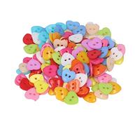 Changor Heart Shaped Colorful Sewing Buttons 200 Pcs for DIY Craft, Stylish Unique Design Decorative Buttons for Sewing Decoration, Plastic