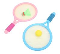 Changor Kids Badminton Racket Cute Design Strong and Soft Rackets for Indoor and Outdoor Play 1 Pair 3 Years Old+ ABS Material