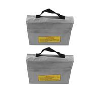 Changor Lithium Battery Safety Bag 2 Pcs Fireproof Explosion Proof Effective Air Isolation for Charging PVC Fiber 240x64x180mm