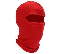 Changor Motorcycle Headgear Full Face Cover Dustproof Helmet for Outdoor Winter Cycling, Breathable Scarf Neck Protection for Skiing and Hiking, Polyester Fiber (Red)