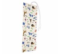 Changor Pencil Wrap Animal Pattern Portable Storage Pouch for Students or Artists - Versatile Organizer for Brushes and Accessories (48 Well)