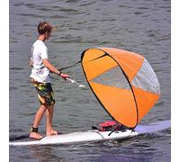 Changor Portable Foldable Eco Friendly Kayak Sail with High Transparency Window for Adventurers, Nylon + Plastic + Fiberglass Tube in Shown Color, 42.52inch Unfold Size, for Kayak Canoe