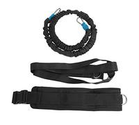 Changor Resistance Training Acceleration Speed Cord for Sports Strength Running Workout, Nylon Waist Belt & Chest Strap, Suitable for Soccer Players & Fitness Enthusiasts, Black (Four-ring cross