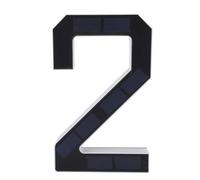 Changor Solar LED House Number Light Modern Style Black Number 2 Outdoor Auto Sensing for Address Visibility