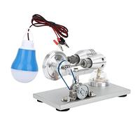 Changor Stirling Engine Generator, for Children Science Projects Physics Learning with Brushed Stainless Steel Base, CNC Machined Frame
