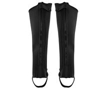 Changor Super Fiber PU Leather Half Chap, Shaped for Calf Contour with Full Length Zipper and Snap Closure for Easy On and Off, for Horse Riding Calf Protection (M)