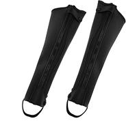 Changor Super Fiber PU Leather Half Chap, Shaped for Calf Contour with Full Length Zipper and Snap Closure for Easy On and Off, for Horse Riding Calf Protection (S)