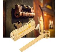 Changor Vintage Chinese Traditional Birds Flowers Padlock Strong Durable Small Lock Key for Jewelry Box or Mini Cabinets Zinc Alloy Antique Lock for Gift Box (Magpie Gold)