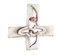 Changor Wall Wooden Cross, Intertwined Hearts on Cross Religious Hanging Sign Inspirational Cross Decor for Home Hanging (#1)