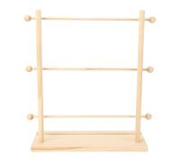 Changor Wood Ribbon Storage Rack, Ribbon Rack Holder Spool Holder Storage Organizer, Foldable Ribbon Holder Organizer for Crochet Hook Craft Room Wrapping Gifts