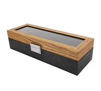 Changor Wooden 6 Slot Watch Box Luxurious Display Storage Case for Watch Collectors, Solid Wood + Real Glass, 12.4 X 4.3 X 3.1in, Best Choice for Christmas/Birthday/Father's Day