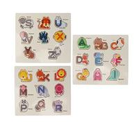 Changor Wooden Alphabet Matching Puzzle Educational Toy for Kids 36+ Months Solid Wood Interactive Learning