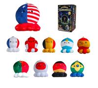 CHANGSHUN Mini Plush Octopus Keychain Blind Box, Country Flag Stuffed Pendant for Backpack Party Favor Gift，Whole Set