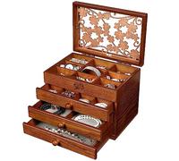 Changsuo Wooden Jewelry Box for Women with, Drawers, Medium Jewelry Storage Organizer