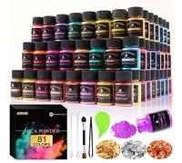 CHANGTIKEJI - Mica Powder - 81 Colours, 10g/Bottle Natural Pigment Powder for Epoxy Resin, Soap Making, Candle Making, Auto-Fresh, Dyeing, Nail Polish, Pumps