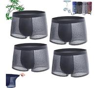 ChangTsing Bamboo Fiber Boxer Briefs, Breathable Bamboo Fibre Boxer Shorts Bamboo Fiber Boxer Briefs, bio-fit Bamboo Boxer Shorts, Softness Breathability, For All-Day Comfort Grey