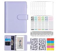 ChangWanna A6 Money Budget Ring Binder - Money Saving Wallet Organiser Binder with Pockets, Cash Stuffing Budget Wallet Planner with Cash Envelope, Money Folder Wallet Organiser for Cash Saving