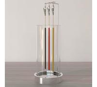 ChangWanna Incense Holder Ash Catcher - Upside Down Glass Incense Holder for Sticks, Reverse Inverted Anti Ash No Mess Insence-Stick Holder, Modern Metal Vertical Incense Burner for Room Decor, Silver