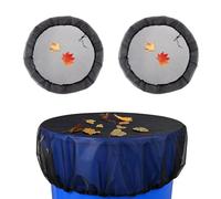 ChangXiang 2Pcs Durable Black Polyester Rain Barrel Mesh Covers, Round, No Odor, Strong, Adjustable, Mosquito-Proof, Insect-Proof, Rain Collector Protector Covers