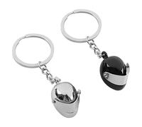ChangXiang 2Pcs Unique Motorcycle Helmet Pendant Fashionable Lightweight Helmet Charm Key Ring Creative 3D Metal Pendant Keychain for Keyfob Keychain