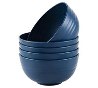 CHANGXIJUDJ 24OZ Plastic Cereal Bowls Set of 5, BPA Free Reusable Lightweight Bowls, Food Safe for Soup Oatmeal Ramen Salad Daily Serving Blue